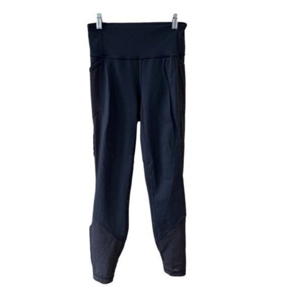 Lululemon Black High Rise Mesh Leggings - Picture 1 of 5